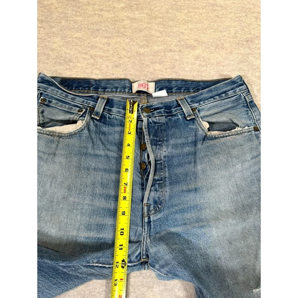 Levis 501 Original Fit Jeans Men 36x30 Blue Cotton Button Fly Straight Leg Denim